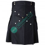 Men Cross Button Style Utility kilt